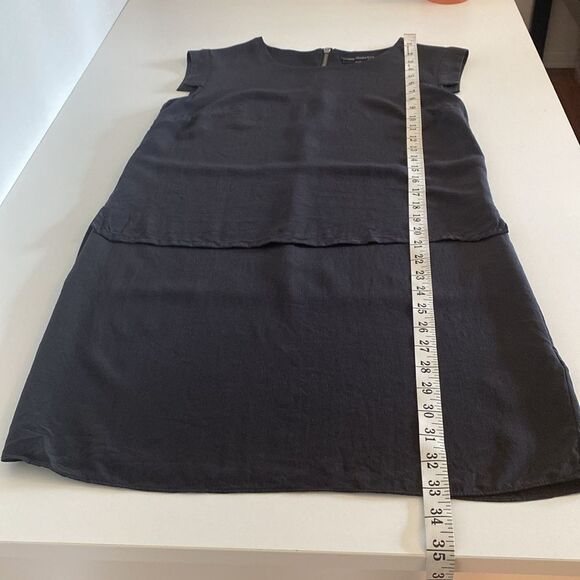 AllSaints Black Silk Flowy Mini Dress Size 2 - Picture 13 of 13